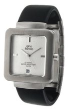 gino franco 994SL Square Stainless Steel Case and Rubber Strap