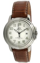 gino franco 998TN Round Stainless Steel Case and Genuine Leather Strap