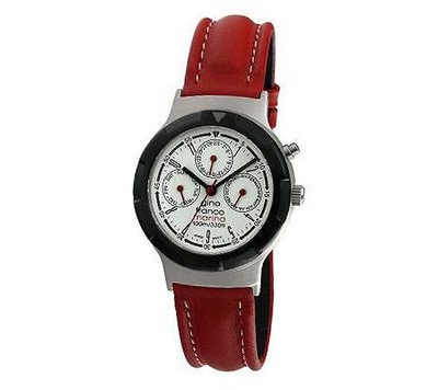 Gino Franco Multifunction Red Leather Strap