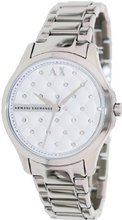 Armani Exchange Silver Quilted Crystal Dial Stainless Steel Ladies AX5208