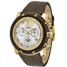 Glam Rock GR10170D1 Miami Collection Chronograph Diamond Accented Brown Leather