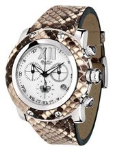 Glam Rock GR10176D1 Miami Collection Chronograph Diamond Accented Brown Python