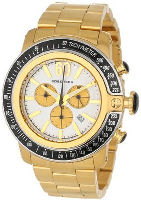 Glam Rock GR33107-DEBZ Sobe-Tech Chronograph White Enamel Dial Gold Ion-Plated Stainless Steel