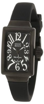 Glam Rock MBD27026 Miami Beach Art Deco Black Dial Black Silicone