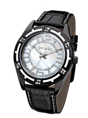 Glamour Time Ladies GT100B3-1 with Mother Of Pearl Dial and Black Leather Strap
