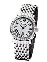Glamour Time Ladies GT200ST5-2-ro with White Dial and Silver Stainless Steel Bracelet