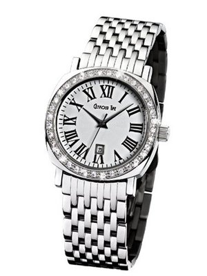 Glamour Time Ladies GT200ST5-2-ro with White Dial and Silver Stainless Steel Bracelet