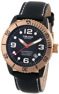 Golana Swiss AQ220-1 Aqua Stainless Steel Leather Divers