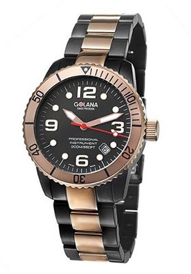 Golana Aqua Pro Black Swiss Made Divers AQ220-2