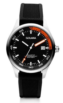 Golana Aqua Three Hands Quartz with Multicolour Dial Analogue Display and Black Rubber Strap AQ400-2
