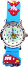 Gone Bananas - Fightin' Fires Analog Kids' Waterproof with Animated Hydrant Second Hand and Light Blue Band - 3 ATM Water Resistant