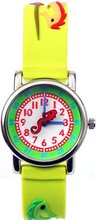 Gone Bananas - Shy Seahorses Analog Kids' with Animated Seahorse Second Hand and Neon Green Band - Time Teacher