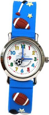 Gone Bananas - Sports Fanatic Analog Kids' Waterproof with Animated Soccer Ball Second Hand and Blue Band - 3 ATM Water Resistant