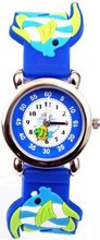 Gone Bananas - Under the Sea Analog Kids' Waterproof with Animated Clown Fish Second Hand and Blue Band - 3 ATM Water Resistant