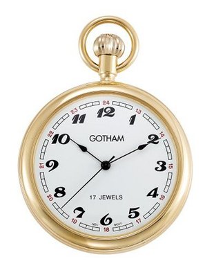 Gotham Classic Gold-Tone 17 Jewel Mechanical Pocket # GWC14048G