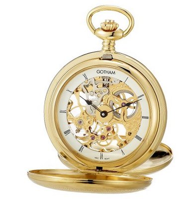 Gotham Gold-Tone Mechanical Pocket with Desktop Stand # GWC18802G-ST