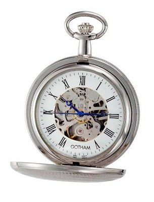 Gotham Silver-Tone Mechanical Pocket with Desktop Stand # GWC14051S-ST