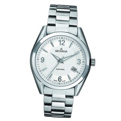 Grovana Quartz with Silver Dial Analogue Display and Silver Stainless Steel Bracelet 1566.1132