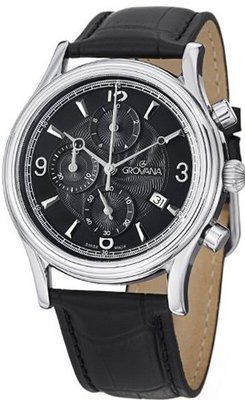 Grovana Traditional Black Dial Quartz Chronograph 1728.9537