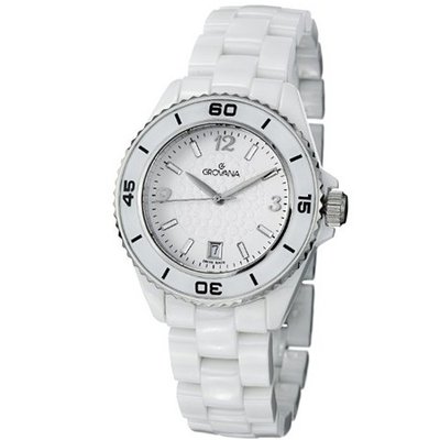 Grovana White Dial White Ceramic Ladies 4001.1183