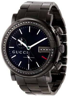 Gucci Unisex YA101347 G-Chrono Black PVD 60 Black Diamonds Case