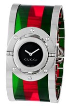 Gucci YA112417 Twirl Medium Green Red Green Acetate Bangle