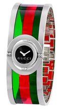 Gucci YA112517 Twirl Small Green Red Acetate Bangle