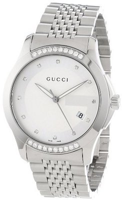 Gucci YA126407 "G-Timeless" Stainless Steel Diamond-Accented