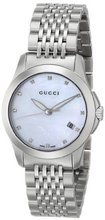 Gucci YA126504 G-Timeless Diamond Marker White MOP Dial