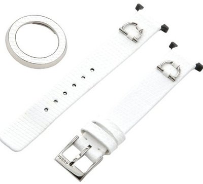 Gucci YFA49002 U-Play Small Kit White Lizard Bracelet and Matching Bezel
