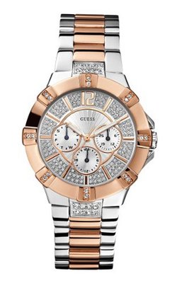 GUESS U0024L1 Dazzling Silver & Rose-Gold-Tone Sport