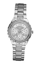 GUESS U0111L1 Sparkling Silver-Tone Hi-Energy Mid-Size