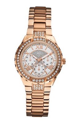 GUESS U0111L3 Sparkling Hi-Energy Mid-Size Rose Gold-Tone