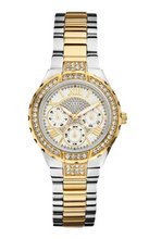 GUESS U0111L5 Sparkling Hi-Energy Mid-Size Multi-Function Silver & Gold-Tone