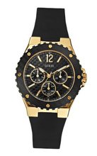 GUESS U0149L4 Carbon-Fiber Inspired Black & Gold-Tone Sport