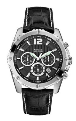 GUESS U0166G1 Black Leather Chronograph Sport