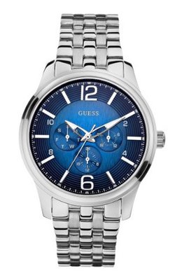 GUESS U0252G2 On Time Stainless Steel Sport With Blue Dial