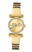 GUESS U0287L2 Iconic Shine & Dazzle Crystal Logo Rose Gold-Tone