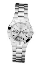 GUESS U10075L1 Feminine Hi-Shine Mid-Size Silver-Tone Sport