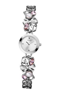 GUESS U11062L1 Crystallized Romance Self-Adjustable Silver-Tone Bracelet