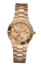 GUESS U13013L1 Feminine Hi-Shine Rose Gold-Tone Mid-Size Sport