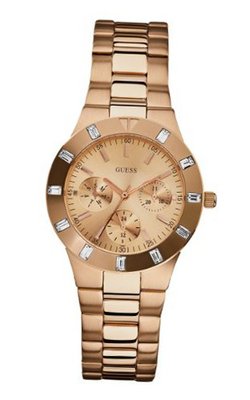 GUESS U13013L1 Feminine Hi-Shine Rose Gold-Tone Mid-Size Sport