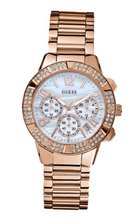 uGuess GUESS U0141L3 Dazzling Sporty Crystal Rose Gold-Tone Chronograph 