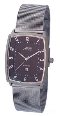 Hamlin HAMM0343:002/04E92GT Ultra Thin Black Dial TV Case Stainless Steel Mesh Band