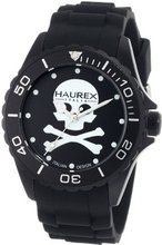 Haurex Italy 1K374UNS Ink Black Dial with White Skull Rubber Band