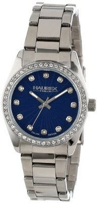 Haurex Italy XS388DBB Narciso Round Stainless Steel Blue Sunray Dial Swarovski