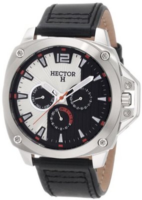 Hector 665252 Silver Sun-Ray Day and Date Black
