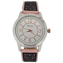 Henley Ladies Two Tone Silver Dial Pink & Grey Suedette Strap H06064.5