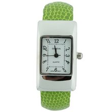 Petite Cuff with Rectangle Dial Lizard Design Strap - Lime