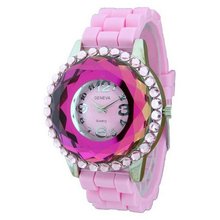 uHPW Jeweled Round Face w/ Crystal Accents - Pink 